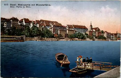 Basel - Rheinpartie mit Münsterfähre -439192