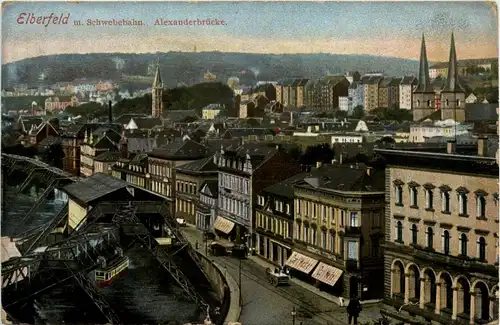 Elberfeld mit Schwebebahn - Alexanderbrücke -438126