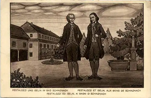 Pestalozzi und Iselin im Bad Schinznach - Bundesfeier 1914 -439096