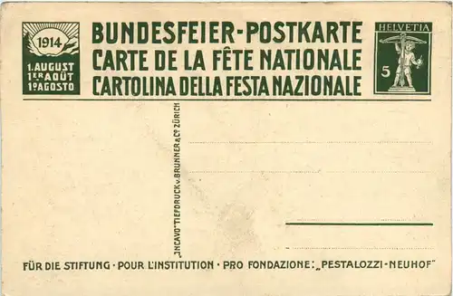 Pestalozzi und Iselin im Bad Schinznach - Bundesfeier 1914 -439096