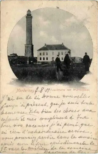 Norderney - LEuchtturm mit Wärterhause -439982