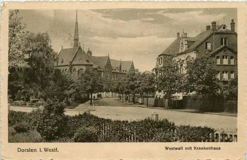 Dorsten in Westfalen - Westwall mit Krankenhaus -440722