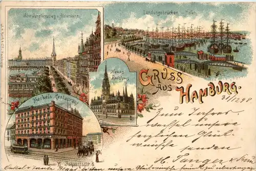 Gruss aus Hamburg - Litho -440048