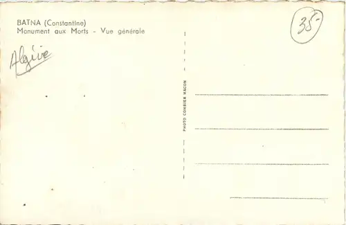 Batna, Monument aux Morts, Vue generale -362622