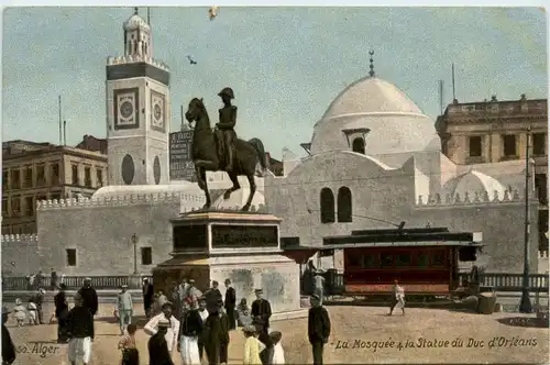 Alger, La Mosquee u. la Statue du Duc dÒrleans -362226