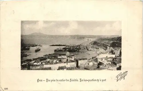 Oran, Vue prise du sentier des suicides, Les bas-quartiers u. le port -362512