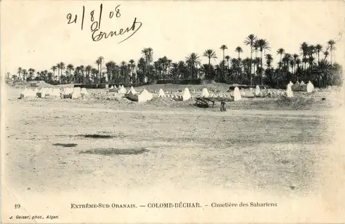 Extreme-Sud Oranais, Colomb-Bechar, Cimetiere des Sahariens -362822