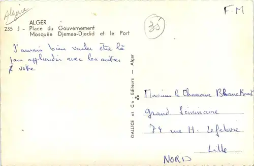 Alger, Place du Gouvernement Mosquee, Djemaa-Djedid et le Port -361856