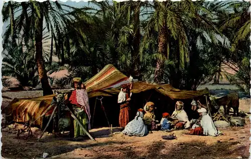 Algerien sonstige, Campement de nomades dans Lòasis -363192