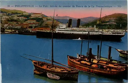 Philippeville, Le Port, Arrivee du courier de France de la Cie Transatla -362926