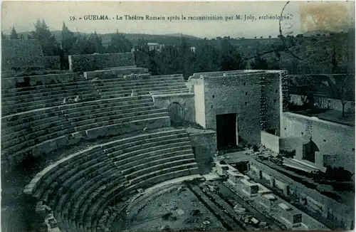 Guelma, Le Theatre Romain apres la reconstitution par M. Joly, archeolo -362720