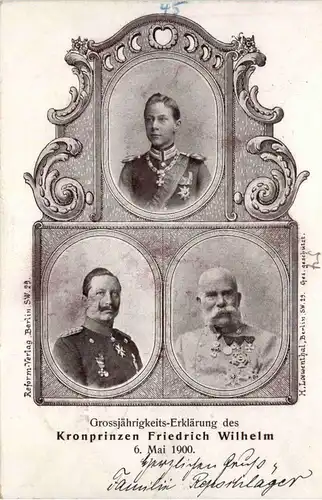 Grossjährigkeitserklärung des Kronprinzen Friedrich Wilhelm -70780