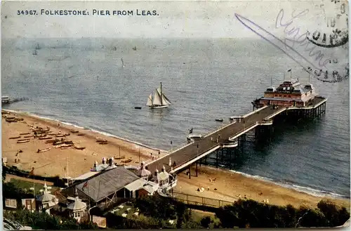 Folkestone - Pier from Leas -444454