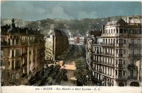 Alger, Rue Michelet et hotel Exelsior -362234