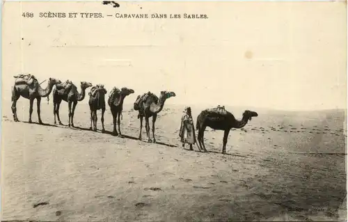 Algerien sonstige, Scenes et Types, Caravane Dans les Sables -363158
