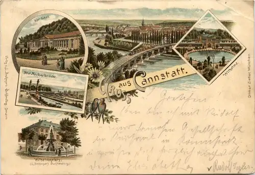 Gruss aus Cannstatt - Litho 1893!!! -71336