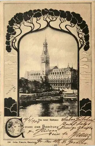 Gruss aus Hamburg - Jugendstil -71516