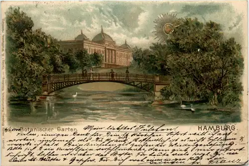 Hamburg - Botanischer Garten - Litho -71536