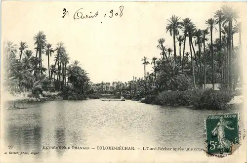 Extreme-Sud Oranais, Colomb-Bechar, L`Cued-Bechar apres une crue -362834