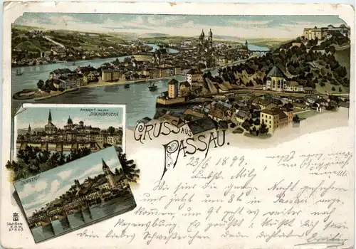 Gruss aus Passau - Litho -72210