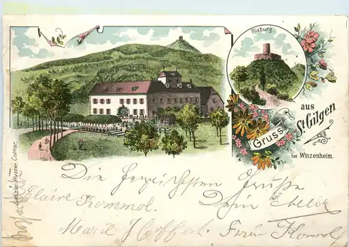 Gruss aus St. Gilgen bei Winzenheim - Litho -73230