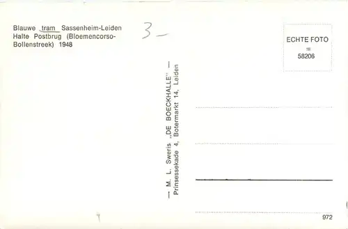 Blauwe tram Sassenheim-Leiden - Halte Postbrug -445676