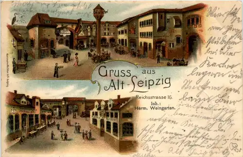 Gruss aus Alt Leipzig - Litho -448068