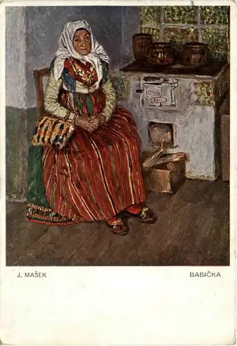 Künstlerkarte J. Masek - Babicka -447998