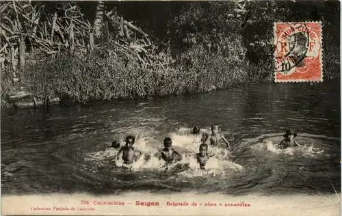 Saigon - Baignade de nhos annamites -446518