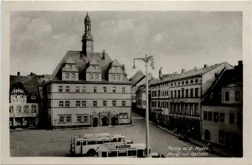 Penig - Markt mit Rathaus -448226