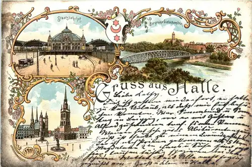 Gruss aus Halle - Litho -448324