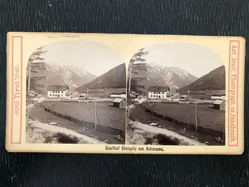 Gasthof Seespitz am Achensee - Photo auf dickem Karton - Stereokarte -S266