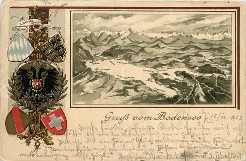 Gruss vom Bodensee Konstanz - Litho -73622