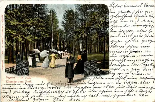 Riesa an der Elbe - Eingang zum Park -448372