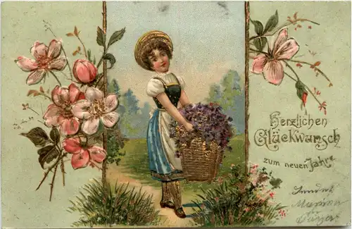 Neujahr - Prägekarte -422410