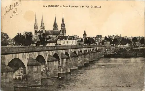 Moulins, Pont Regemorte et Vue Generale -364004