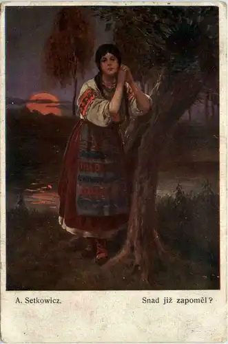 Künstlerkarte A. Setkowicz - Snad jiz zapomel -447980