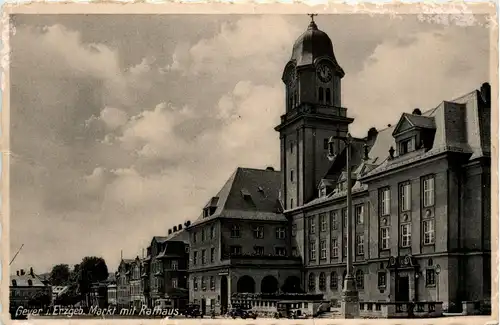 Geyer im Erzgebirge - Markt mit Rathaus -448468