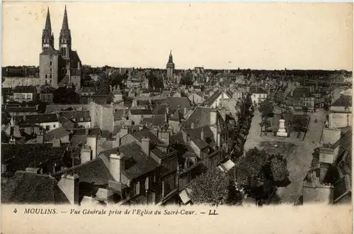 Moulins, Vue Generale prise de lÈglise du Sacre-Coeur -364020