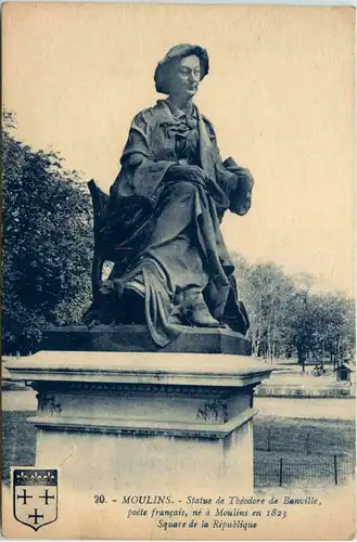 Moulins, Statue de Theodore de Banville -364040