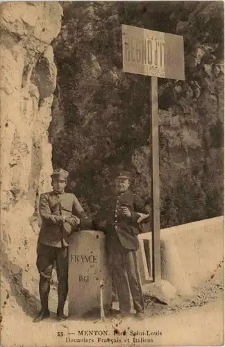 Menton, Pont Saint-Louis - Douaniers Francais et Italiens -366438