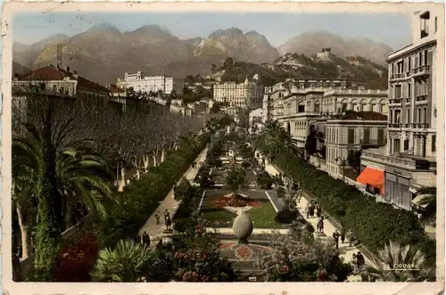 Menton, Les jardins - Vue vers Sainte Agnes -366388