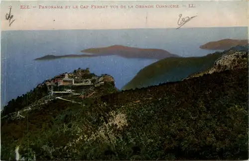 Eze, Panorama et le Cap Ferrat vus de la Grande Corniche -367018