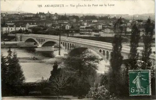 Andrezieux, Vue generale du pont sur la Loire -365240