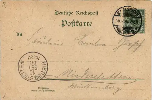 Karlsruhe - Zum 70. Geburtstag Friedrich von Baden 1896 - Litho -426248