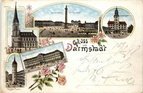 Gruss aus Darmstadt - Litho -426484