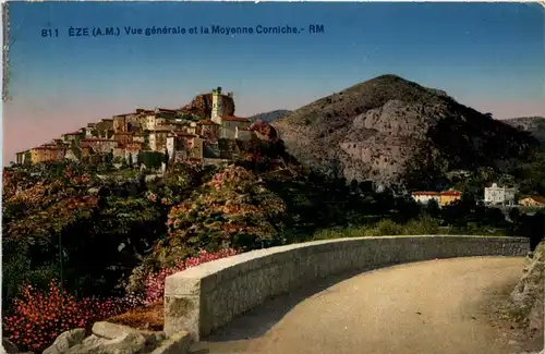 Eze, Vue generale et la moyenne Corniche -367014