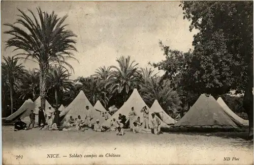 Nice, Soldats campes au Chateau -367500