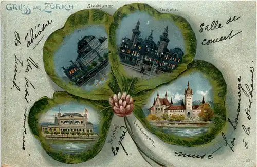 Gruss aus Zürich - Litho Kleeblatt -426858