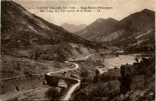 Haute Vallee du Var, Saint-Martin dÈntraunes, Les Lacets de la Route -366690